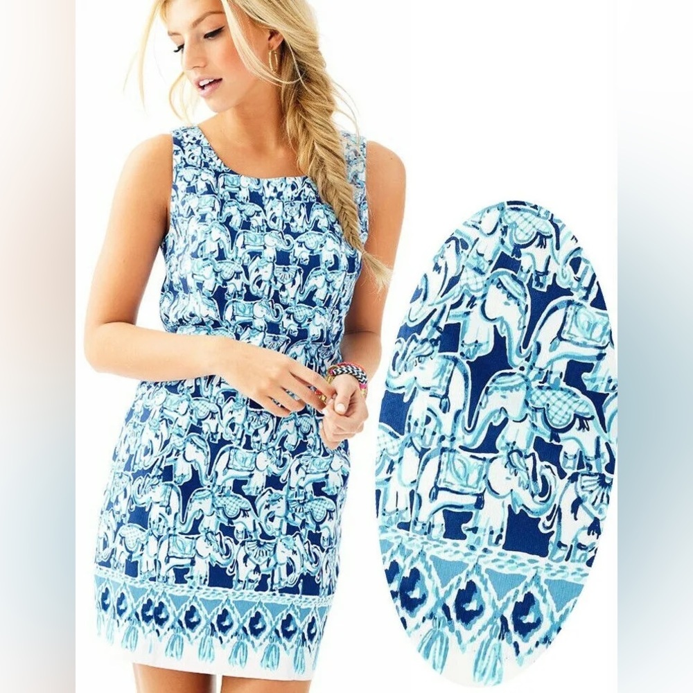 Lilly Pulitzer Cathy Shift Get Trunky Engineered Shift in Bomber Blue
